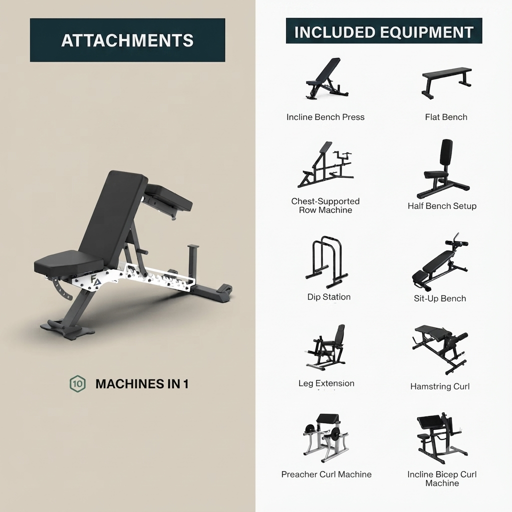 Alpha Pro 10-in-1 Adjustable Weight Bench